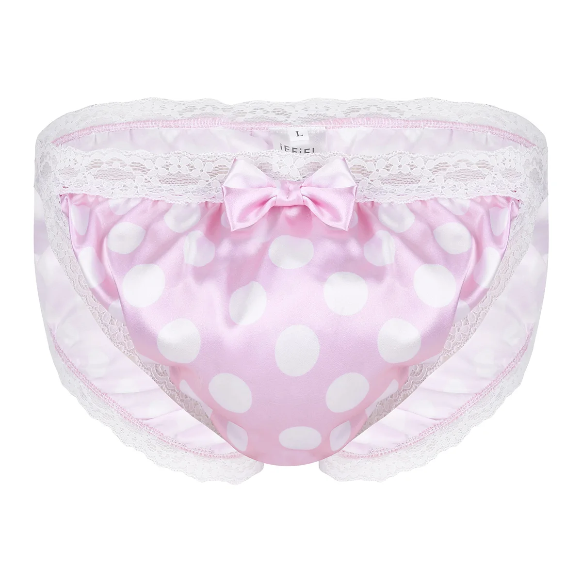 

Sissy Shiny Dot Bikini Men Lace Lace Floral Thong Back Ruched Panties Low Rise Men's Pouch G-Strings Male Underpants Pink Briefs