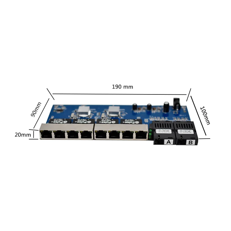 Коммутатор из Гигабитного волокна 8 * RJ45 порт с 2 оптоволоконными портами