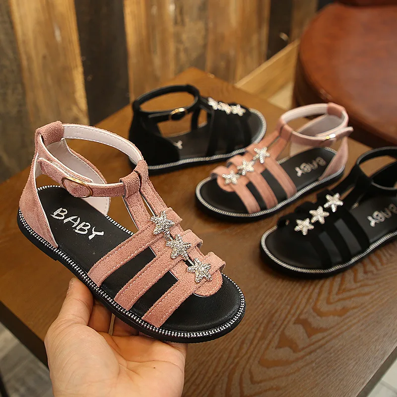 Summer New Baby Girl Shoes Kids Sandals soft bottom Rhinestone Stars Children Beach Shoes Girls princess Casual Roman sandals Summer New Baby Girl Shoes Kids Sandals soft bottom Rhinestone Stars Children Beach Shoes Girls princess Casual Roman sandals