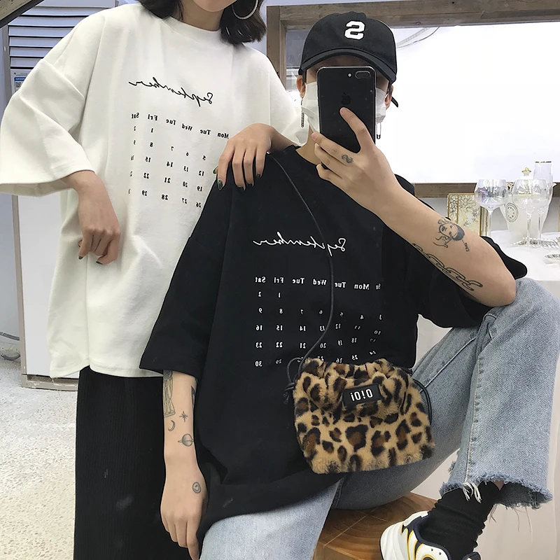 

YouGeMan Womens Tshirts Tops 2019 Spring Summer Korean Ulzzang Harajuku Vintage Printed T-shirt Women Casual Short Sleeve Tops