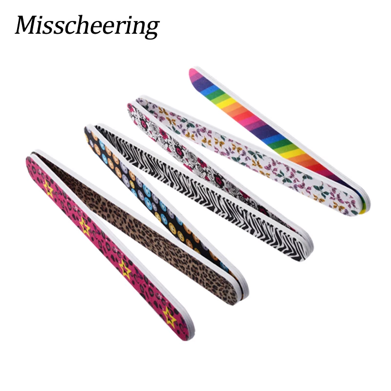 

10pcs Professional Nail File Buffer Printed Sanding Buffing Set Grit 100/180 Sandpaper Polish Manicure Care Nail Tools