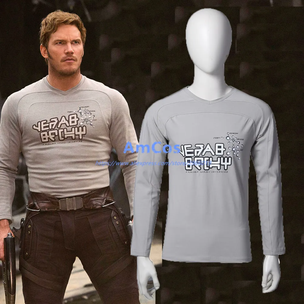 

2017 Movie Guardians of the Galaxy 2 Peter Jason Quill Star Lord T-thirt Cosplay Long Sleeve T-shirt Halloween Costumes