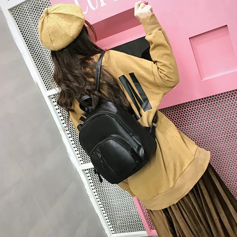 

OCARDIAN Fashion Women's Leather Backpack Satchel Travel School Rucksack Bag Dropship 180211