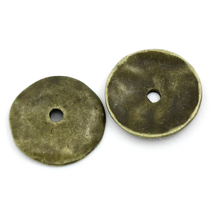 

Zinc metal alloy Spacer Beads Round Antique Bronze Color Plated About 13mm( 4/8") Dia, Hole:Approx 1.5mm, 15 PCs