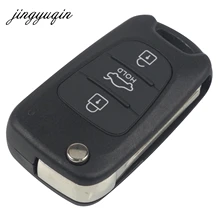 jingyuqin Car Key Shell For KIA For Hyundai ix35 3 Buttons Flip Folding Remote Fob Case With Hold Button FOB
