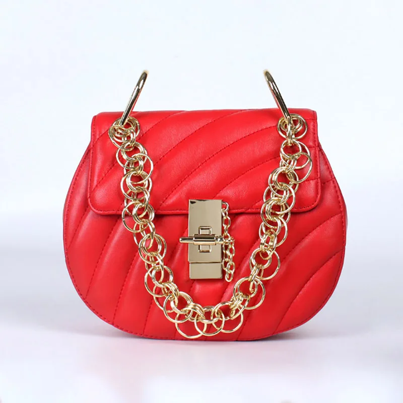 

Luxury Genuine Leather Handbag Women Messenger Bags Famous Brands Sheepskin Crossbody Candy Color Chain Shoulder Bags Day Clutch