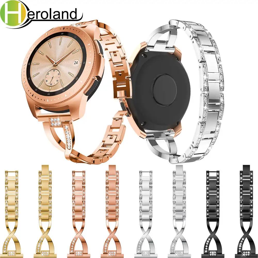 20 мм браслет для Samsung Galaxy Watch 42 мм/gear S2/ active2 сменный стальной Кристальный ремешок