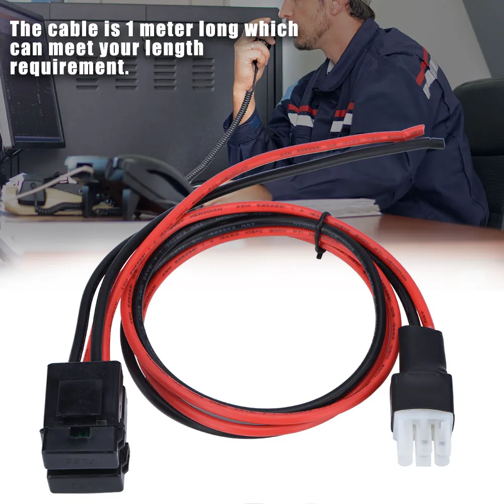 SOONHUA Power Cable 6-Hole 4-Pin Power Cables Cord Accessories Short Wave FT-857D FT-897D IC-725A IC-78 IC-706