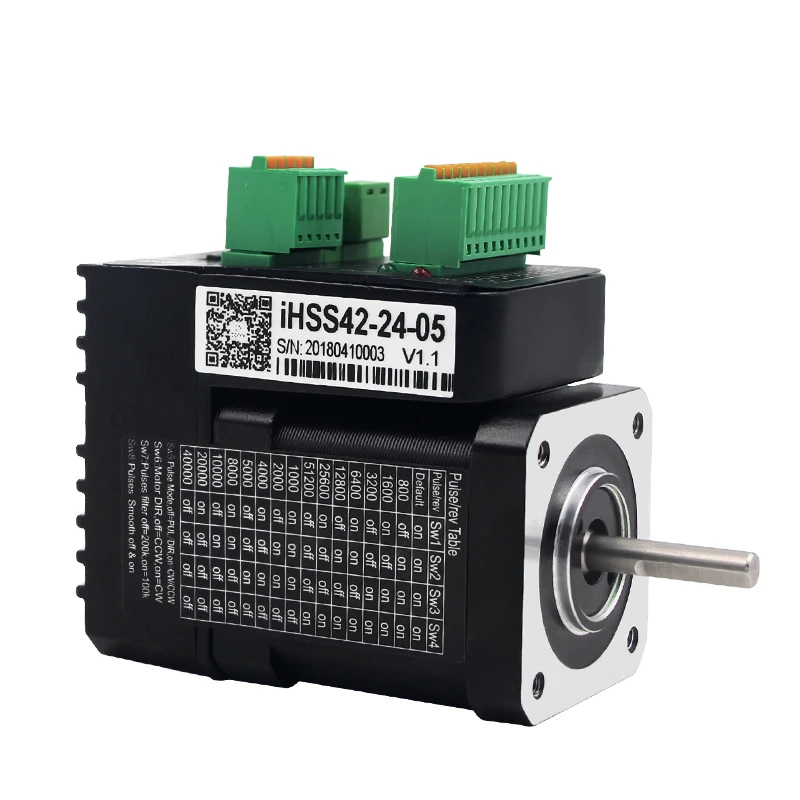 JMC 42 интегрированный замкнутый цикл шаговый двигатель драйвер IHSS42 24 05 0.48NM 2 фазный