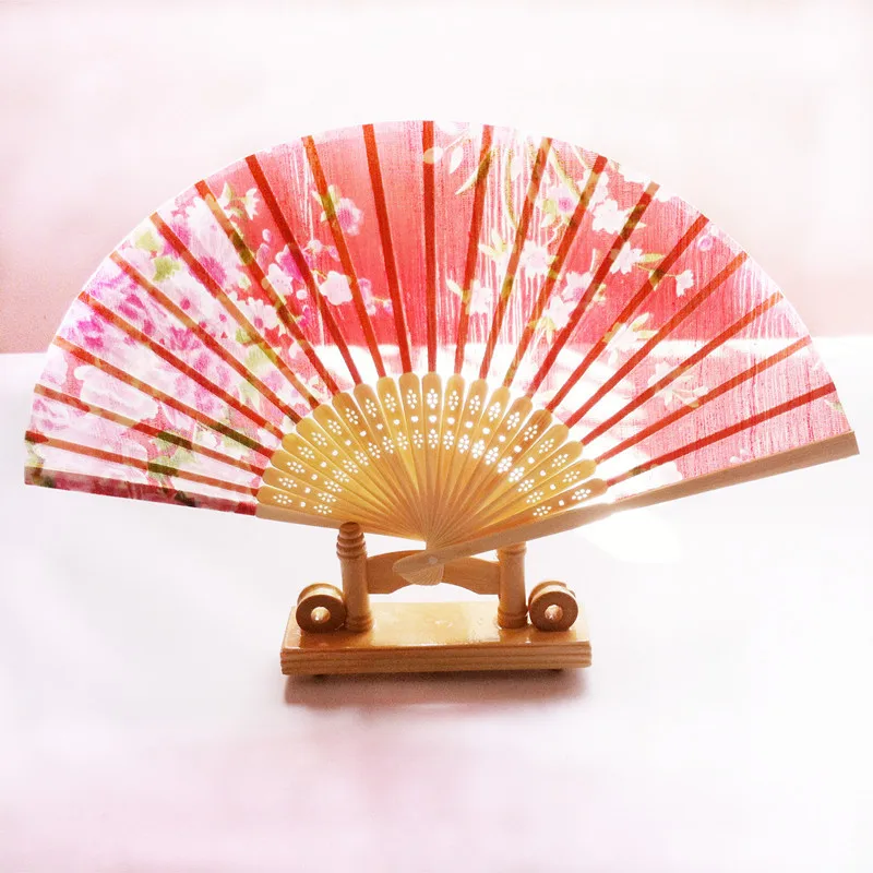 Chinese Wind Dance Fan Ladies Gauze Maid Folding Single Paragraph Unisex Multicolor Grownups Bamboo