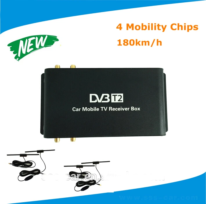 

180km/h mobile digital car dvb-t2 tv receiver/ hb dvb-t2 digital tv box 4 Antenna External USB HDMI Fit Russian Southeast Asia