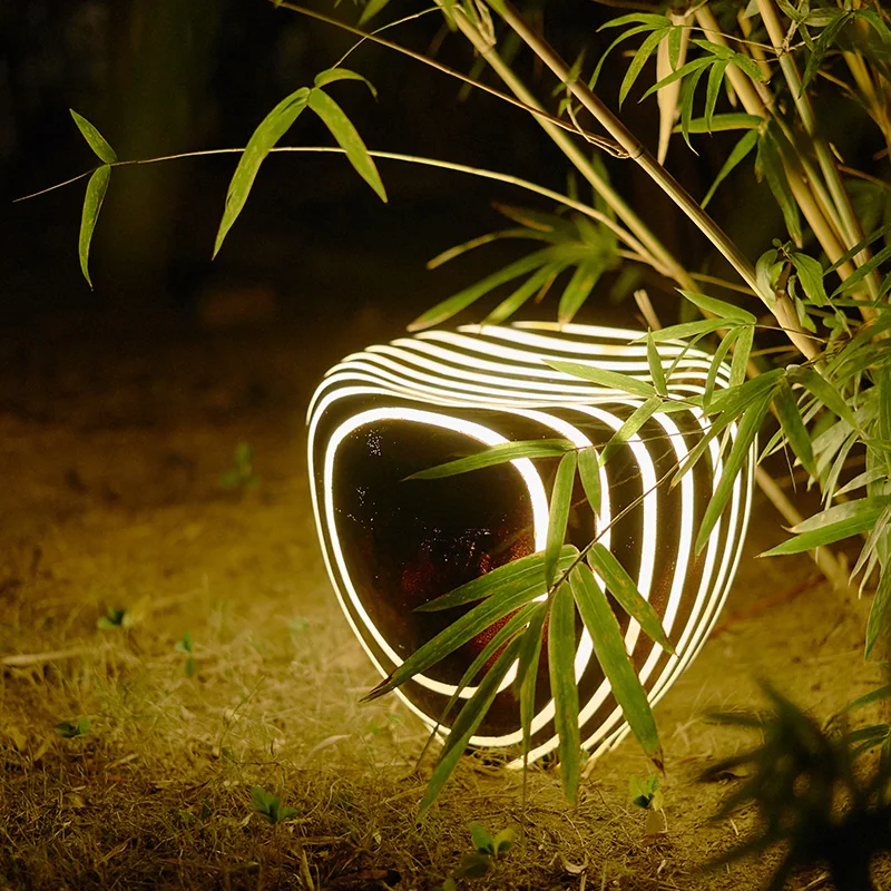 (WECUS) Creative landscape garden light, park imitation natural resin garden light, imitation stone lawn light