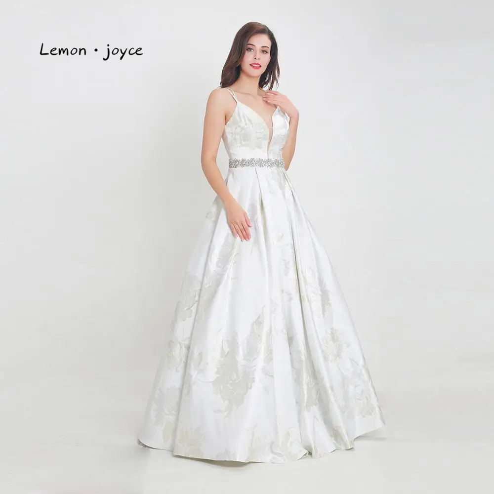 Lemon joyce элегантные вечерние платья с v-образным вырезом без рукавов трапециевидной формы с цветочным принтом Простые Вечерние Длинное платье для выпускного плюс размер