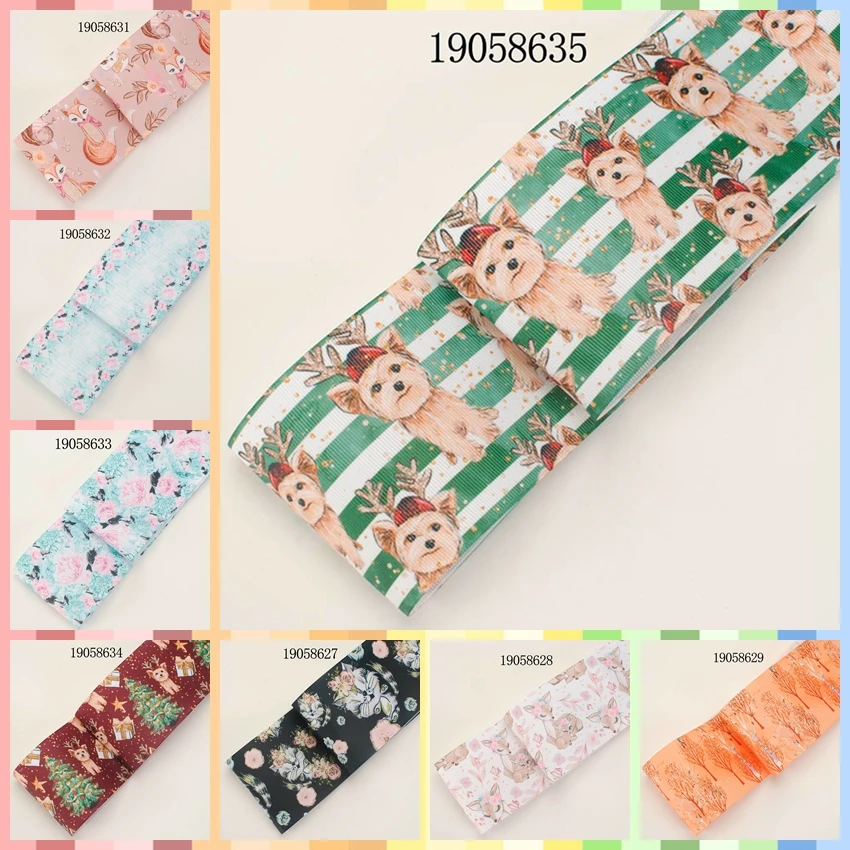 10 ярдов разные размеры живой мультфильм Медведь ленты печатных Grosgrain цветы