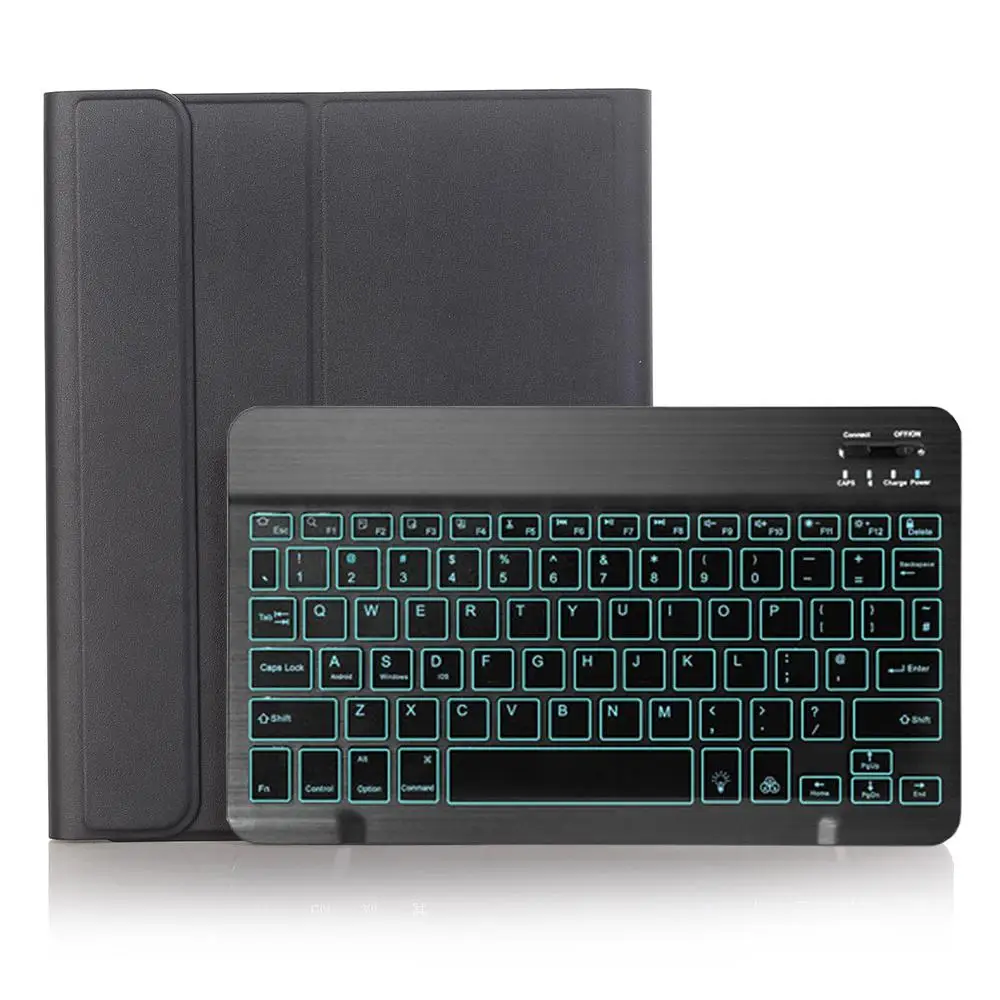 Чехол-клавиатура с подсветкой для Apple iPad Air 10,5 Air 3, Чехол для iPad Pro 10,5, чехол-клавиатура с Bluetooth - Цвет: Black with black