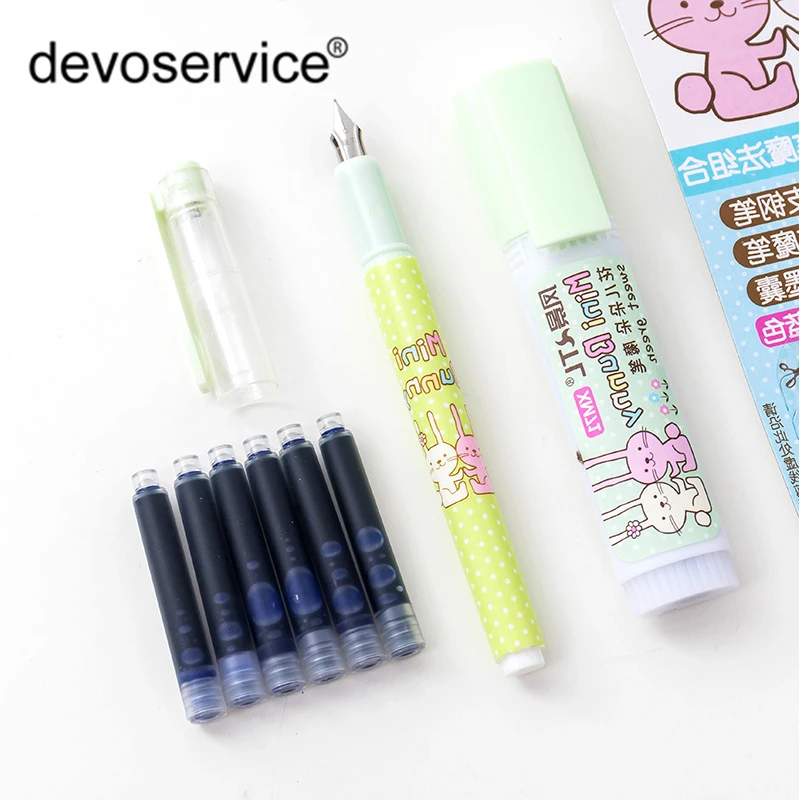 

1 Set Wholesale Price Blue Fountain Pen Erasable Ink Cartridge Refills Length Fountain Pens Ink Sets Cartridge Refills