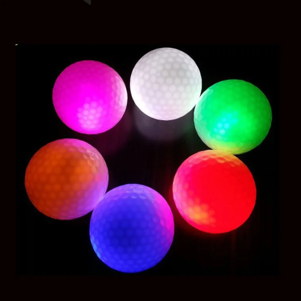 CRESTGOLF 10 قطعة LED كرات الجولف ليلة التدريب ممارسة الغولف كرات اثنان طبقة كرات الجولف 6 ألوان للاختيار Balle دي هدية ألعاب الغولف
