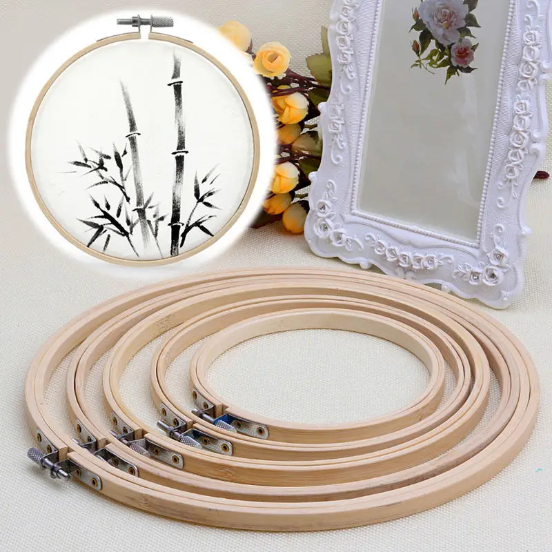 

1Pc 5Size Bamboo Embroidery Hoop Ring DIY Cross Stitch Needle Craft Tools Wooden Handy Cross Machine Sewing Tools