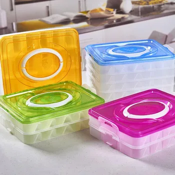 

YFGXBHMX Frozen Dumpling Box, Refrigerator, Crisper, Sealed Storage Box, Non-stick Bottom, Stackable, Portable