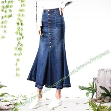 Плюс Размеры осенние туфли в стиле ретро, Винтаж модные туфли-лодочки для офиса в Корейском стиле с пуговицами женские сексуальный длинный макси джинсы джинсовые юбки женские