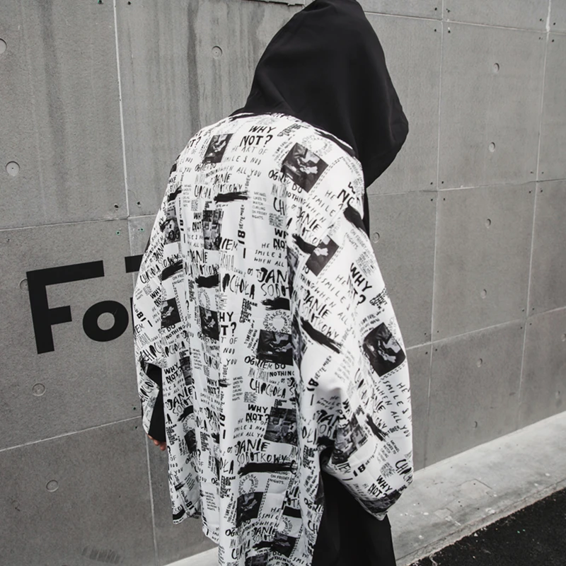 

HOT Western High Street Printed Color Patchwork Stylish Pullover Mens Hoodies Hip Hop Gothic Necromancer Hooded Sweatshirts