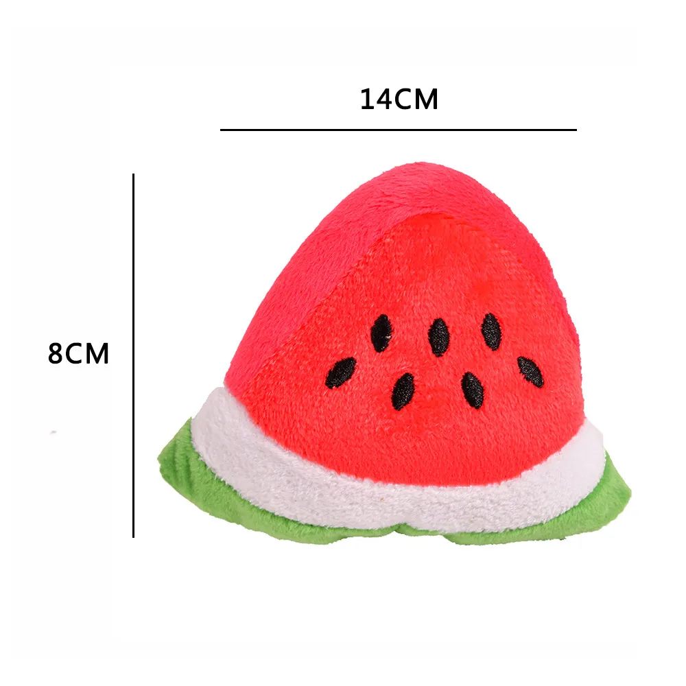 Игрушка-пончик из хлопка для домашних животных, милый маленький щенок, игрушка для жевания, кряканье, собачьи жевательные игрушки-пончики, мопс - Цвет: Watermelon-1