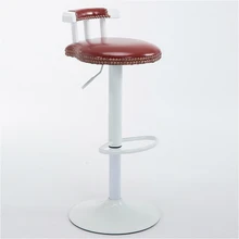 PU сиденье поворачивается барный стул со спинкой бытовой поднял простой многофункциональный для отдыха высокий табурет творческой печати барный стул