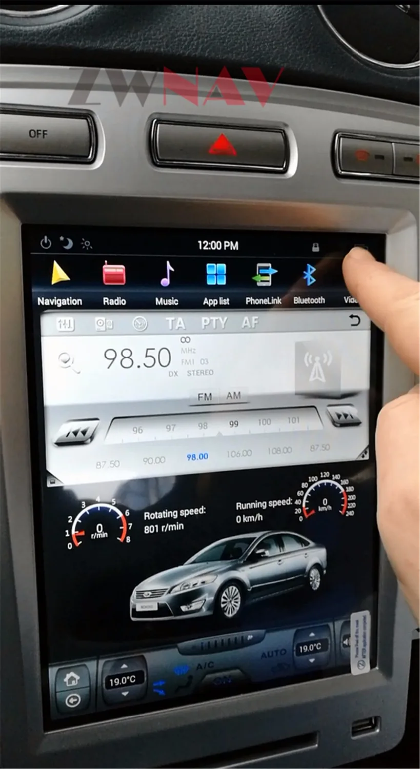 Sale ZWNVA Tesla style Screen Android 7.1 RAM 2GB ROM 64GB Car Player GPS Navigation Radio Screen For Ford Mondeo MK4 2007-2012 5