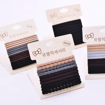 

High Quality Cotton Solid Kids Girls Elastic Hair Bands Fashion Seamless Towel Ring Headwear Hot Sale