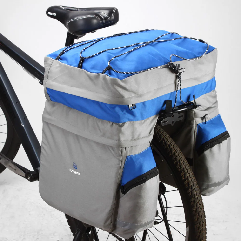 ROSWHEEL 60L Водонепроницаемая велосипедная сумка с двойными боковыми задними