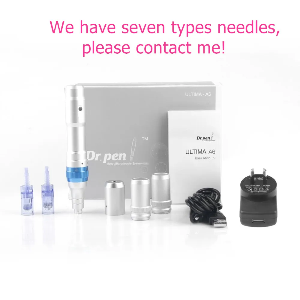 

HOT DR.PEN Ultima A6 Auto Electric MicroNeedle with 2Pcs Rechargeable Battery + 2Pcs 12-pin Needles Cartridges Beauty face