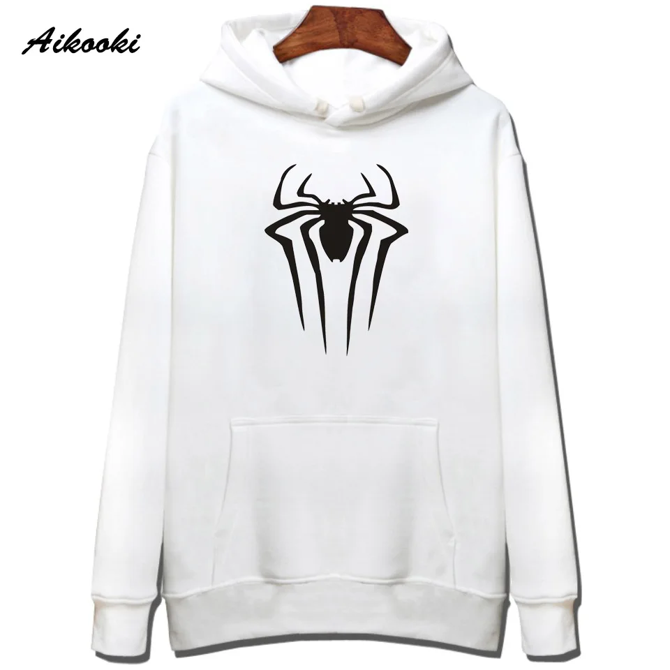 Aikooki Человек-паук, толстовки и свитшоты для мужчин и женщин, пуловер с капюшоном, известный фильм, Человек-паук, женская шапка, одежда, модный дизайн, герой - Цвет: White
