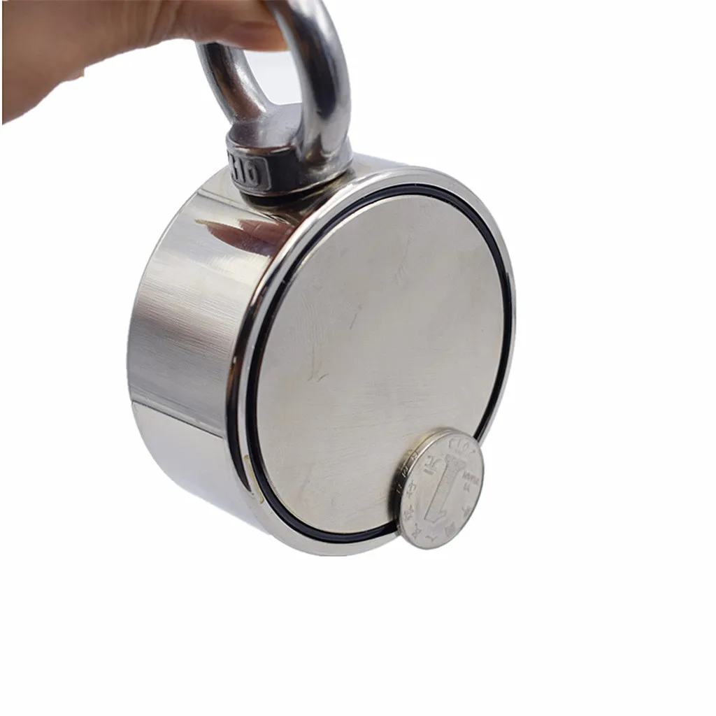 

Double side Neodymium Fishing Magnet with Rope D74*28mm Salvage Searching Detecting Recovery Metal Treasure Finder#10