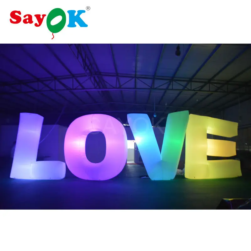 Гигантская надувная светодиодная надпись с надписью love Романтическая Свадебная