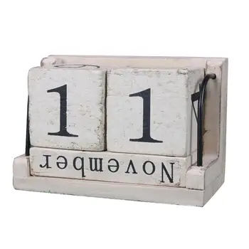 

Hot sale Wooden Perpetual Calendar DIY Desktop Calendar Retro Rustic Design Living Room Home Office School Desk Decoration Gifts