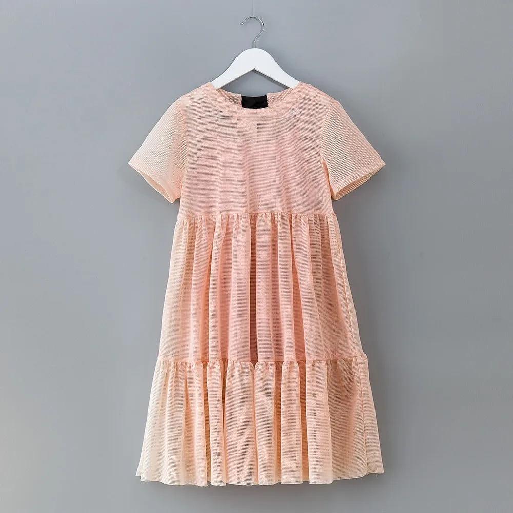 Хлопковое открытое летнее платье для девочек; цвет белый, розовый; платье с оборками для малышей; Детское Платье До Колена Для девочек; одежда;