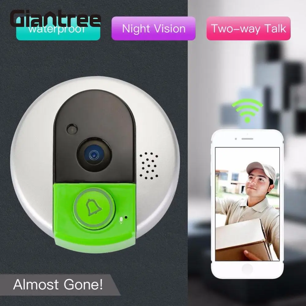 

giantree HD Wifi Wireless Doorbell Camera remote control IP Camera Alarm Intercom monitoring Electronic doorbell night vision