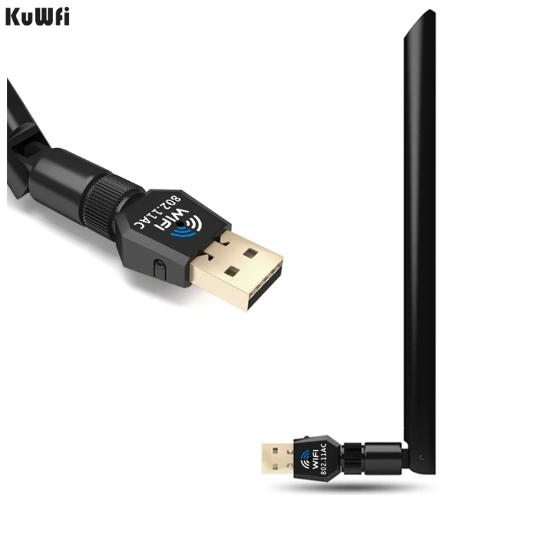 KuWFi Wifi USB 1200 Мбит/с беспроводной адаптер AC двухдиапазонный сетевой для ноутбука