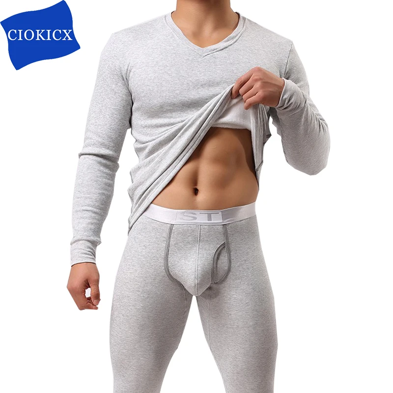 2015 Men Winter Warm Fleece Thermal Underwear Sets Mens Long Johns Sexy