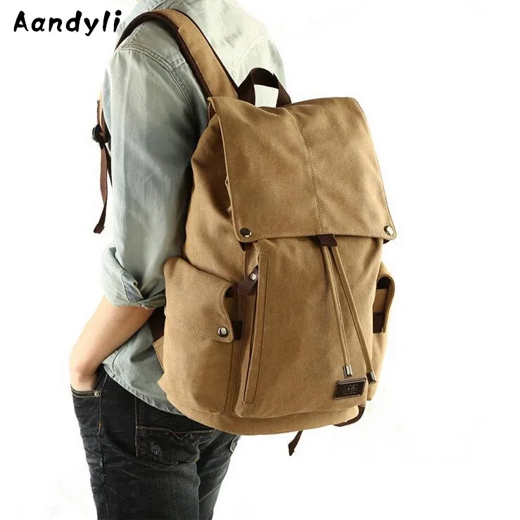 

New laptop backpack canvas men backpack Multi-function students leisure men travel bag