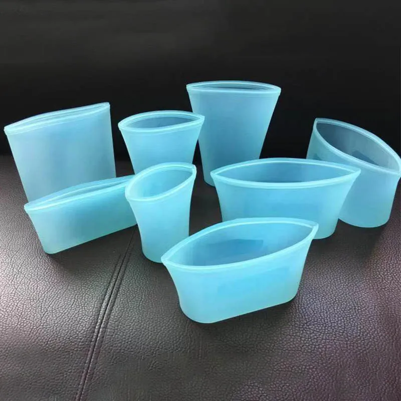 

Storage Sealed Dishes Cups Bag Kitchen Accessories 1Set Silicone Fridge Leakproof Reusable Zip Lock Container Stand Up Organizer