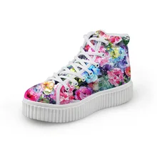 Бесшумный дизайн; женская обувь на плоской платформе; разноцветные женские ботильоны на толстой резиновой подошве с ручной росписью; увеличивающая рост обувь на плоской подошве