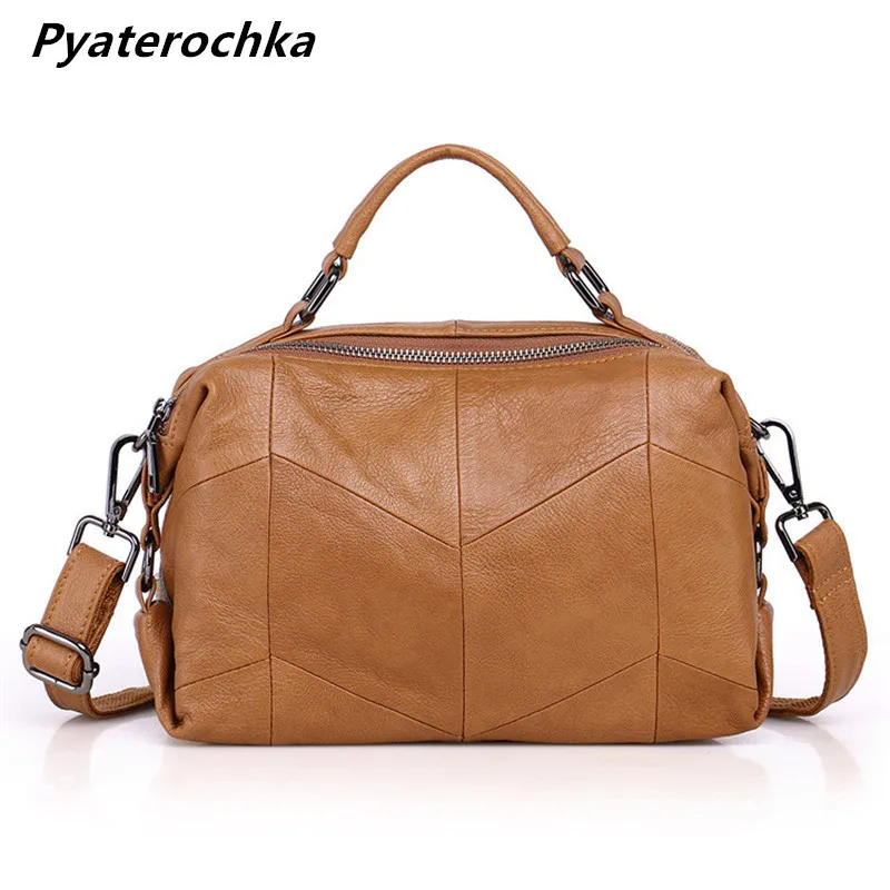 

Pyaterochka 100% Genuine Leather Handbag Women Famous Brand Luxury Flap Shoulder Bags 2018 Ladies Small Plaid Casual Solid Totes