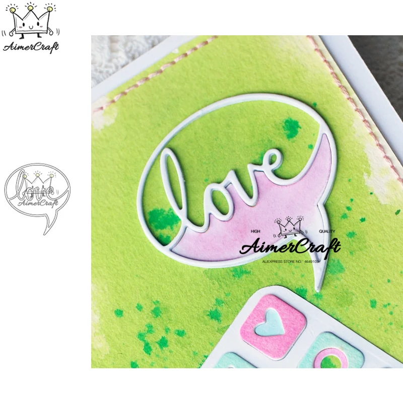 

Word Love Frame Metal Cutting Dies Scrapbooking Stencil For DIY Paper Card Decorative Embossing Die Cut Craft Dies New 2019