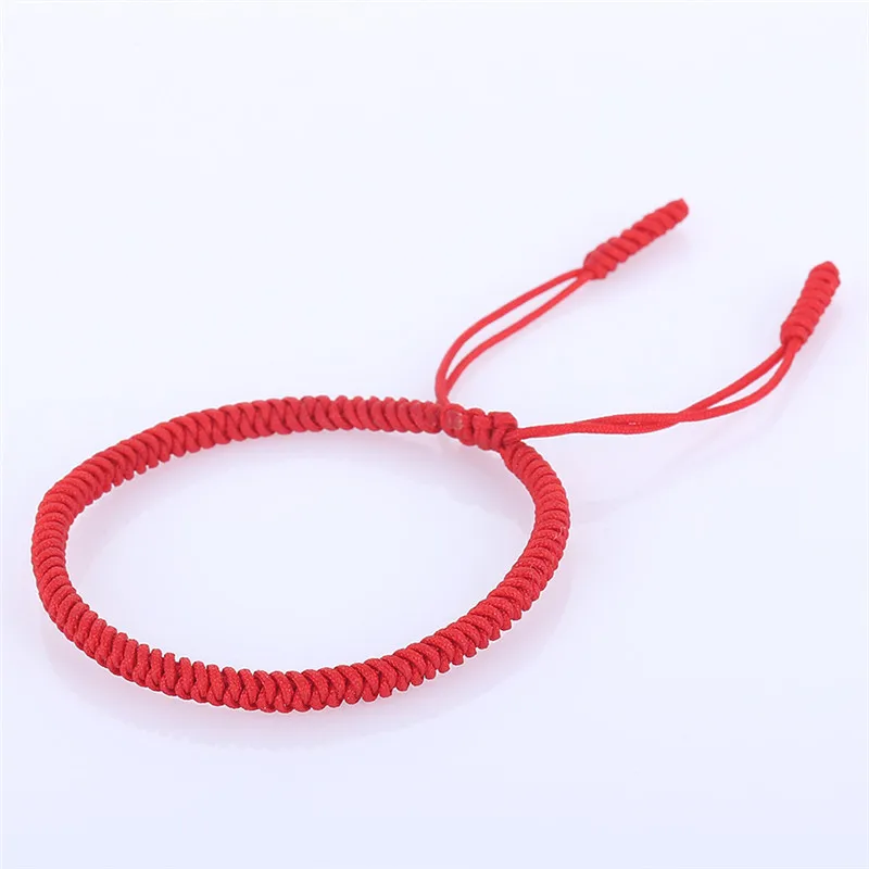 Ручной работы узлы счастливая веревка браслет для мужчин тибетский буддийский любовь счастливые браслеты из красной веревки Регулируемый шарм браслеты и браслеты для женщин - Окраска металла: red