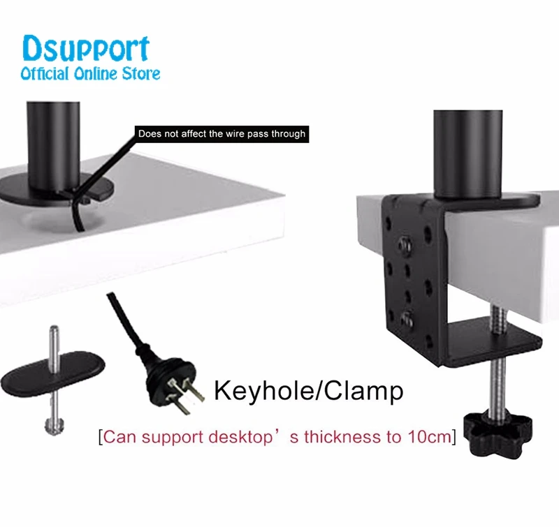 Quad Arm LCD LED Monitor Stand Desk Mount Bracket