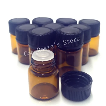 

100 PCS 2ml empty essential oil bottle mini glass essential oil dropper bottle brown Glass Essential Oil Bottle Orifice