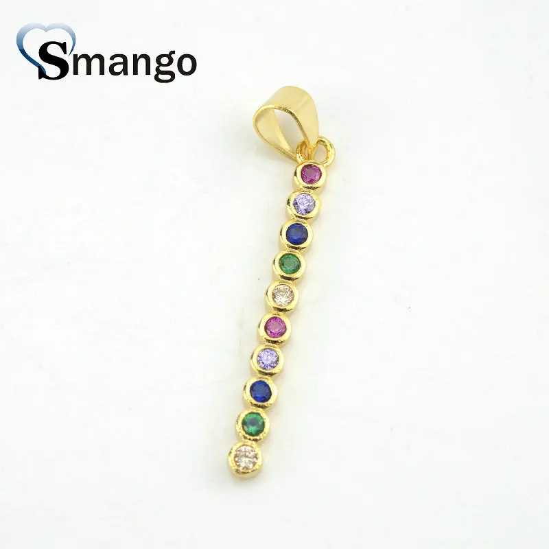 

5Pieces,The Rainbow Series, Jewelry Making Supplies, DIY Jewelry.The Bar-Type 18KGold Plated Pendant, Can Wholesale