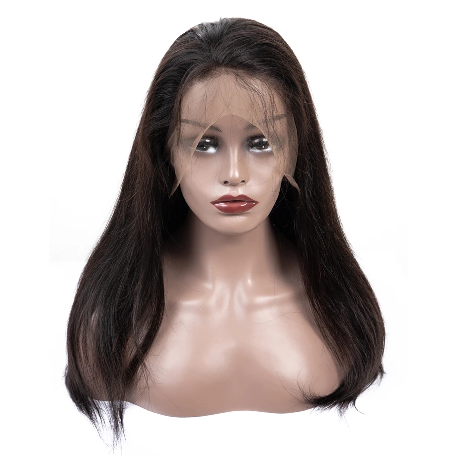 [BY] прямые человеческие волосы парики для черных женщин Бразильский 4X4 закрытие парик предварительно выщипанный Швейцарский Кружевной парик