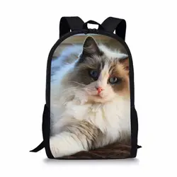 Noisydesigns Ragdoll Mochila Escolar персидская кошка детские школьные сумки для подростков мальчиков и девочек симпатичная сумка ученический рюкзак